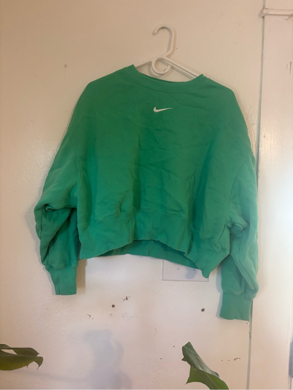Nike Teal Green Cropped Crew Sweatshirt